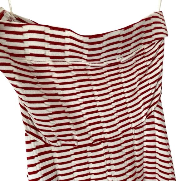 Maeve Anthropologie Caleta Red White Strapless Dress size small - Picture 4 of 9